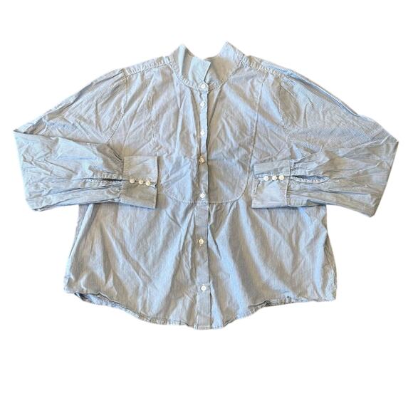 Lucky Brand Women's Striped Button Down Shirt White Blue Size XL - Picture 2 of 8